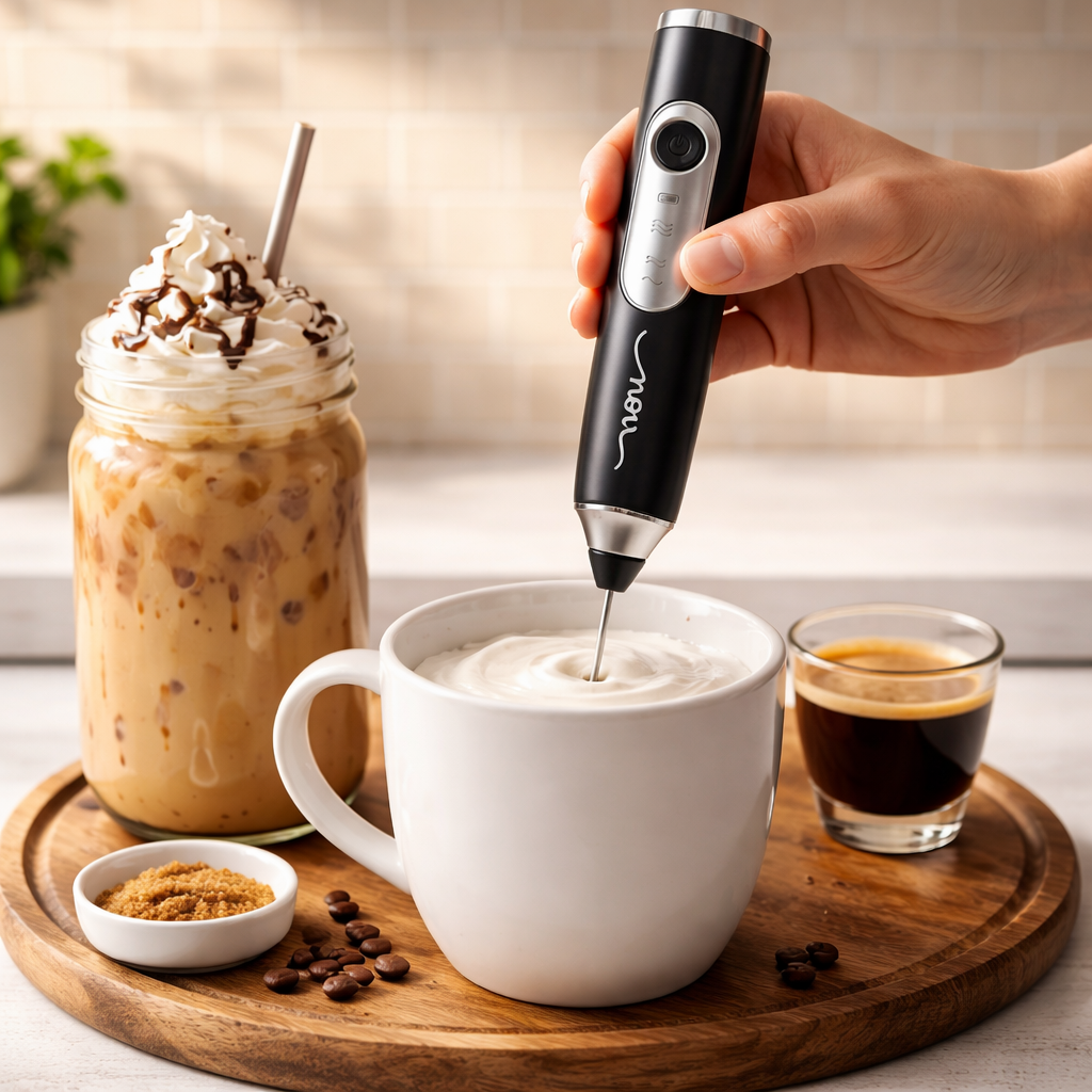 Nova Rechargeable Milk Frother | USB-C Electric Coffee Frother with 3 Speed Modes